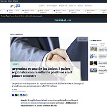 Argentina es uno de los �nicos 3 pa�ses regionales con resultados positivos en el primer semestre